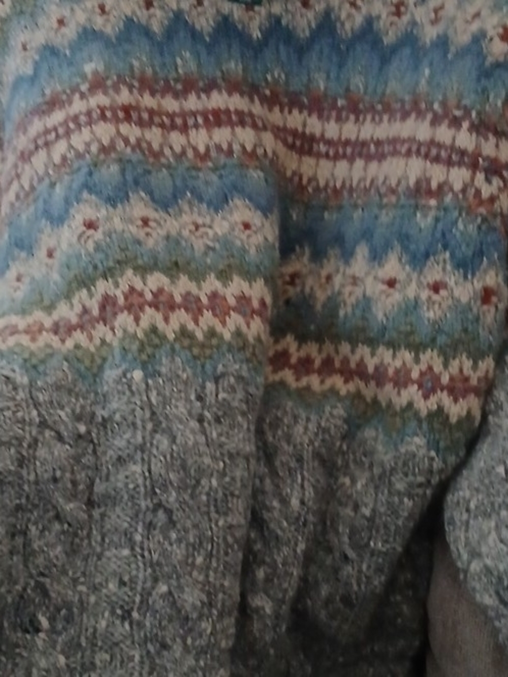 Lauren Ralph Lauren Multitone Crewneck Sweater in Gray, Blue, Cream & Rust - Picture 3 of 3